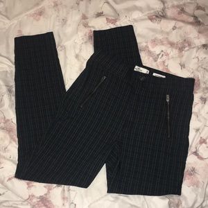 High rise plaid pants